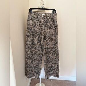 Z Supply Leopard Print Jeans - Brown and Black